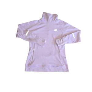 New Balance Women's Lilac Cowl Neck Sweater Running Popover Thumb Holes